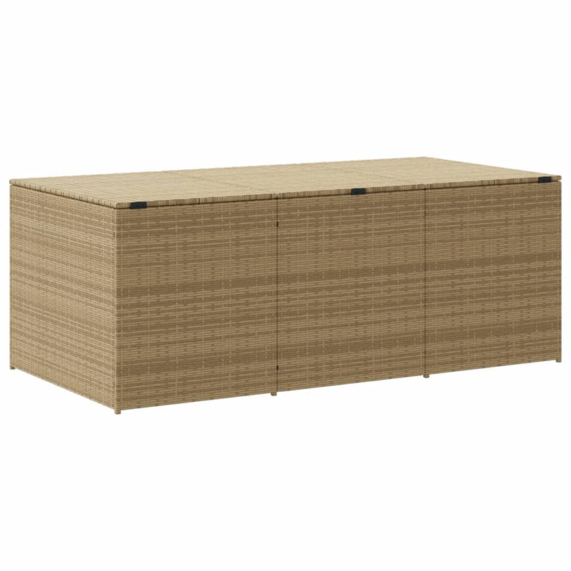 Garden Storage Box Mix Beige 984L Poly Rattan