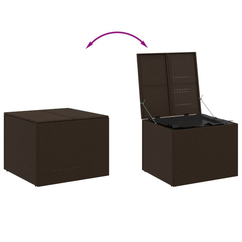 vidaXL Garden Storage Box Brown 291L Poly Rattan