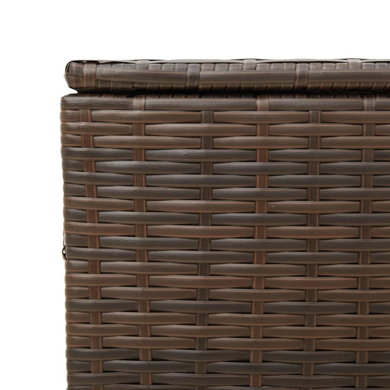 vidaXL Garden Storage Box Brown 291L Poly Rattan