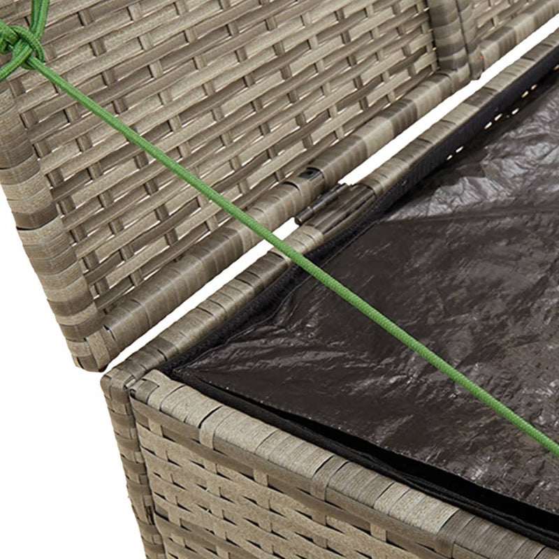 vidaXL Garden Storage Box Grey 291L Poly Rattan