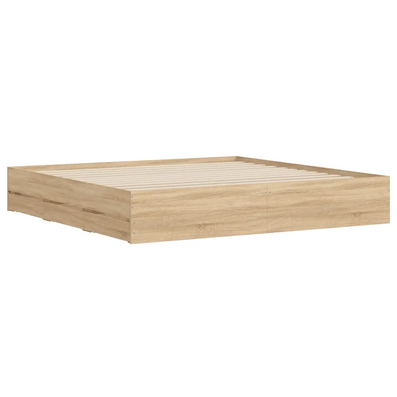Bed Frame with Drawers without Mattress Sonoma Oak 180x200 cm