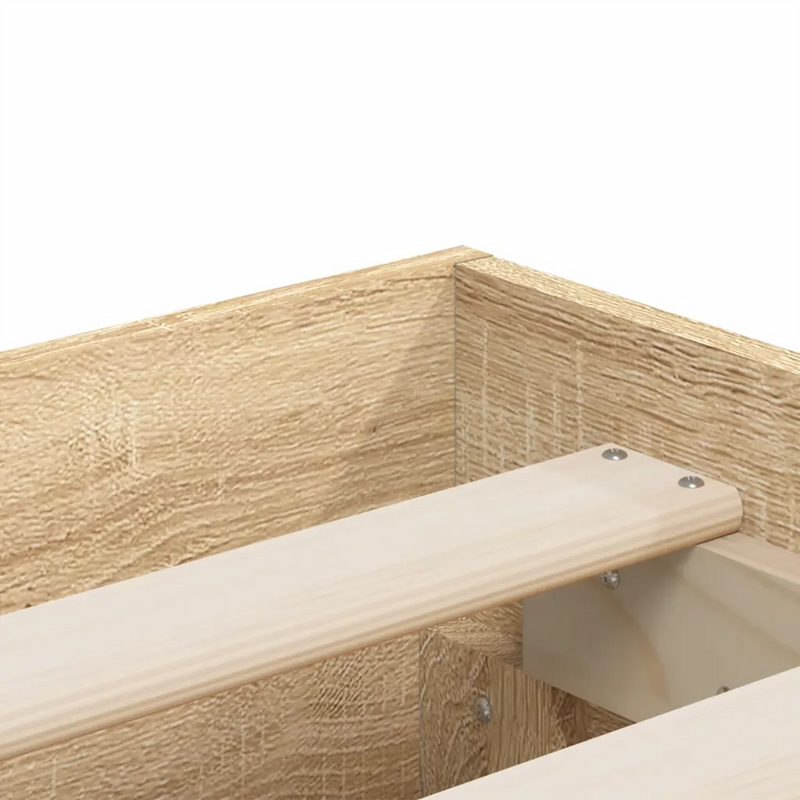 Bed Frame with Drawers without Mattress Sonoma Oak 180x200 cm