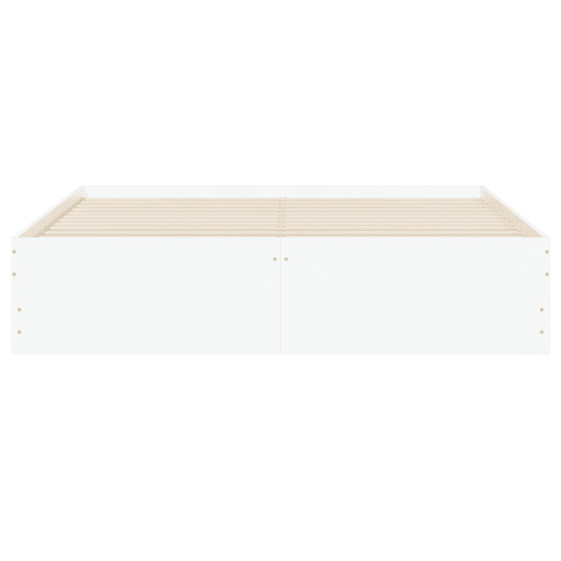 Bed Frame with Drawers without Mattress White 150x200 cm
