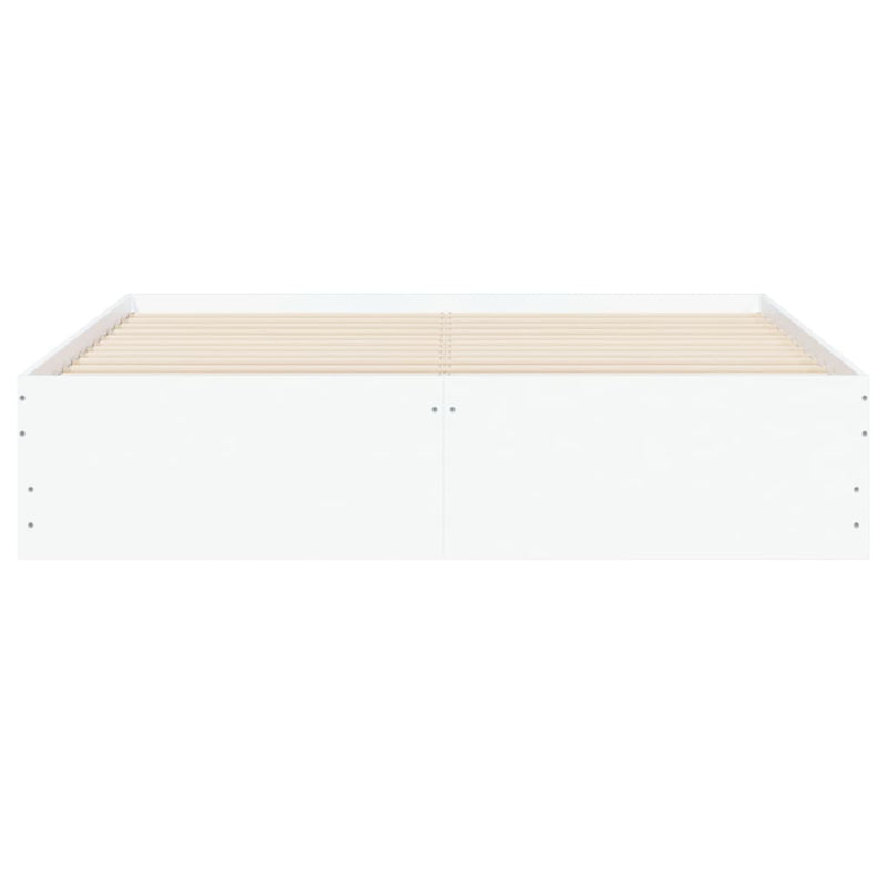 Bed Frame with Drawers White 150x200 cm Engineered Wood