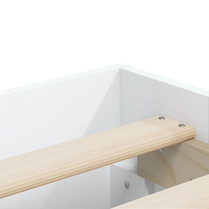 Bed Frame with Drawers White 150x200 cm Engineered Wood