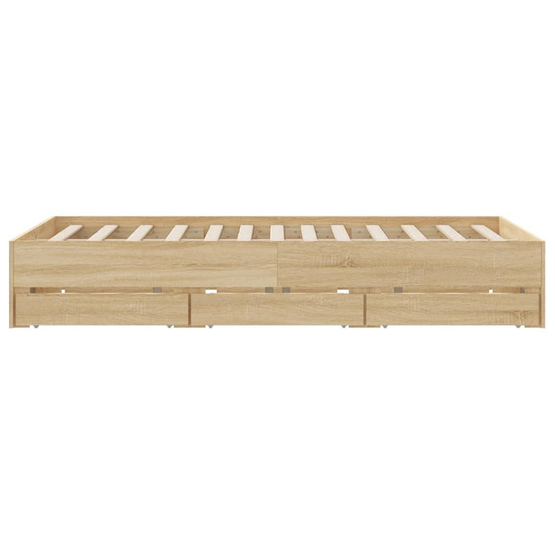 vidaXL Bed Frame with Drawers without Mattress Sonoma Oak 150x200 cm