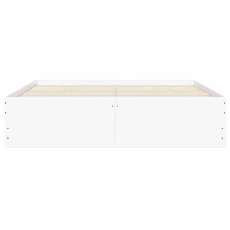 Bed Frame with Drawers White 135x190 cm Engineered Wood