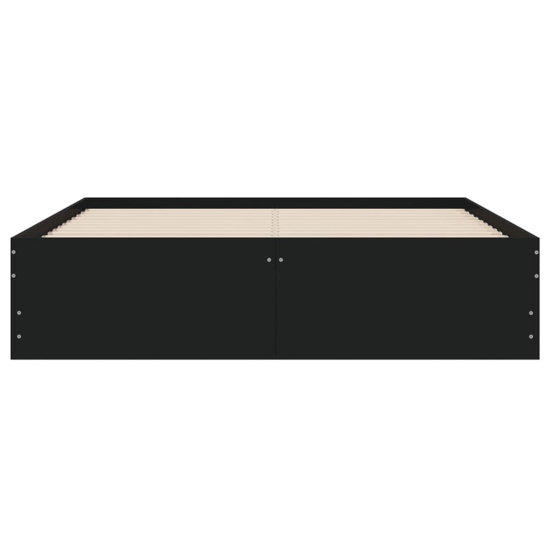 vidaXL Bed Frame with Drawers without Mattress Black 135x190 cm