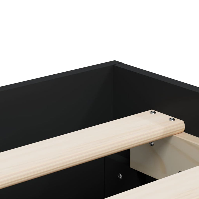 vidaXL Bed Frame with Drawers without Mattress Black 135x190 cm