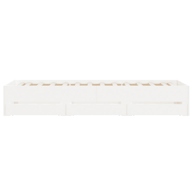Bed Frame with Drawers without Mattress White 90x190 cm