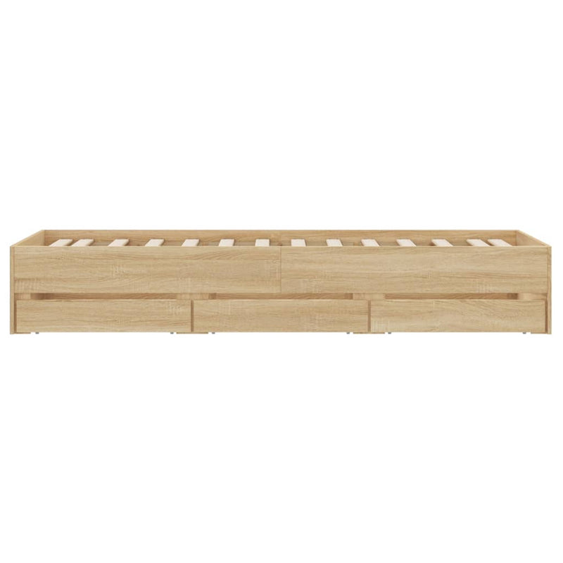 vidaXL Bed Frame with Drawers without Mattress Sonoma Oak 90x190 cm