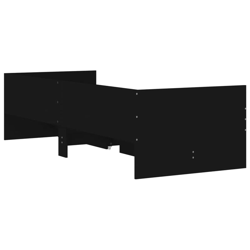 Bed Frame with Drawers Black 90x190 cm