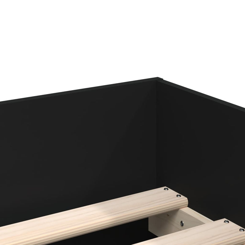 Bed Frame with Drawers Black 90x190 cm