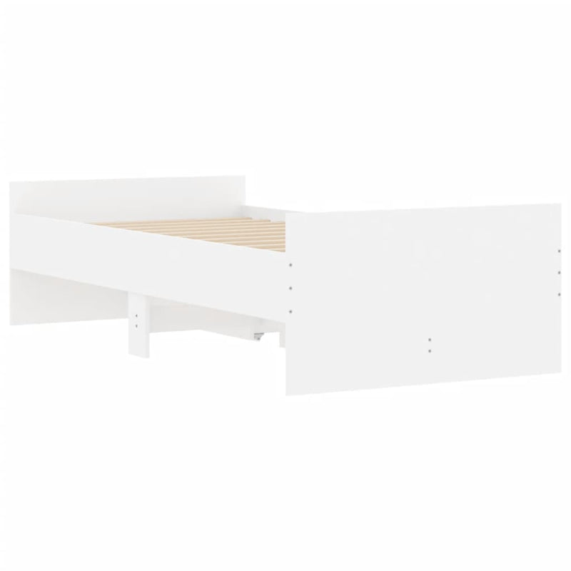 Bed Frame with Drawers White 90x190 cm