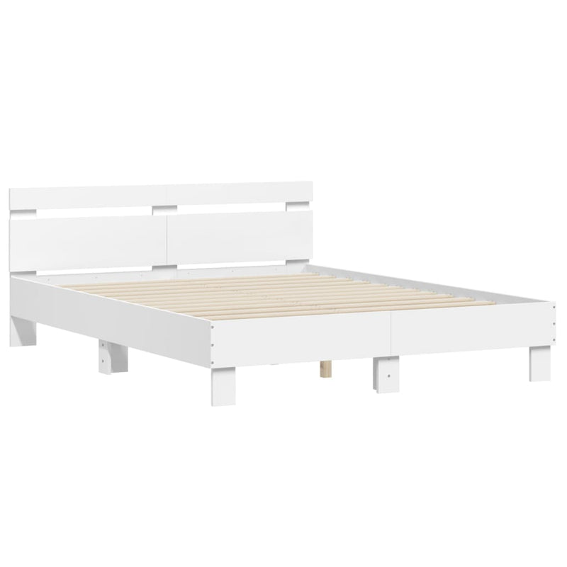 Bed Frame with Headboard White 150x200 cm Engineered Wood