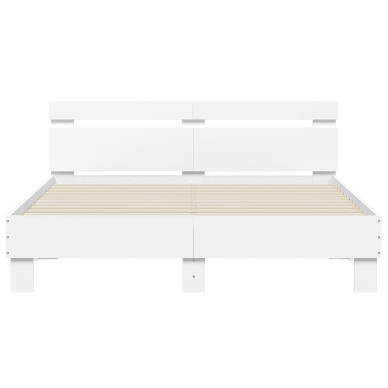 Bed Frame with Headboard White 150x200 cm Engineered Wood