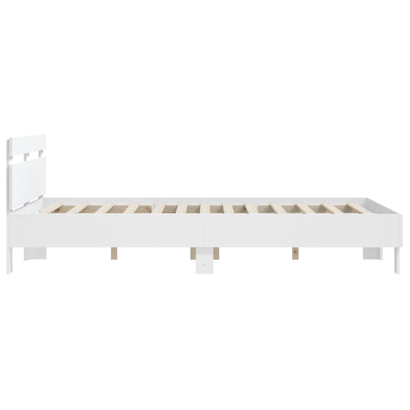 Bed Frame with Headboard White 150x200 cm Engineered Wood