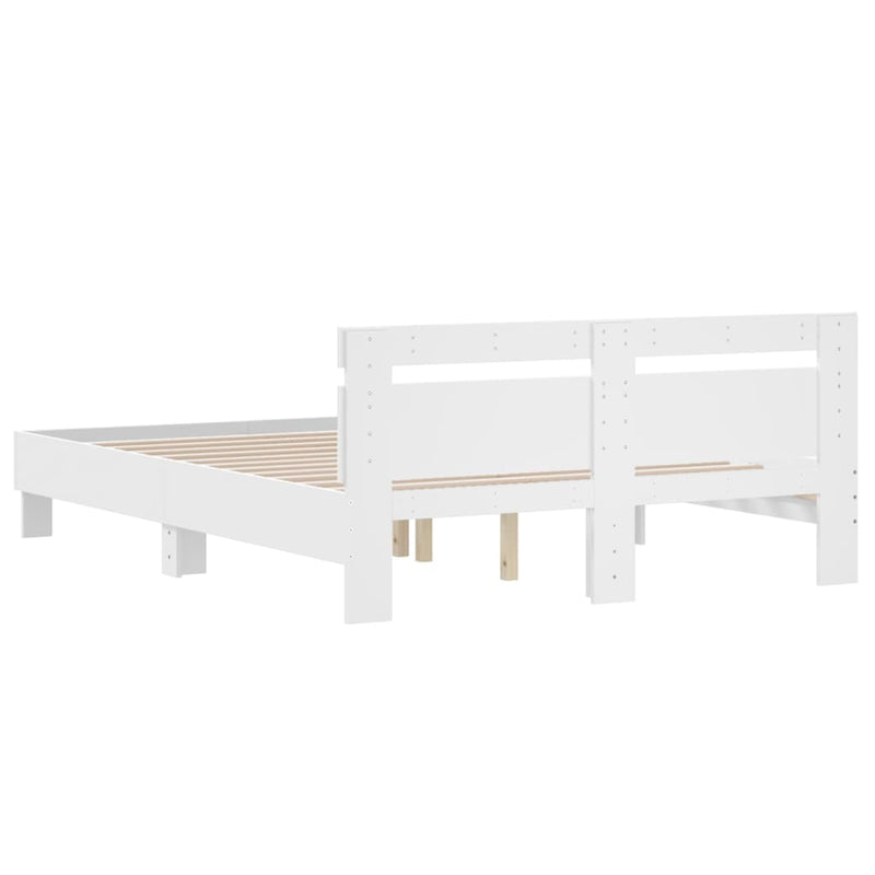 Bed Frame with Headboard White 150x200 cm Engineered Wood