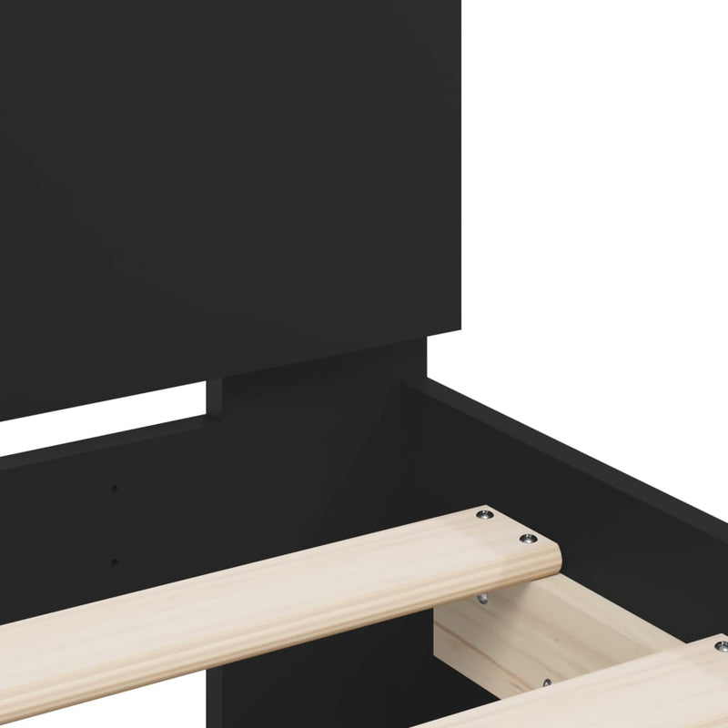 Bed Frame with Headboard Black 150x200 cm Engineered Wood