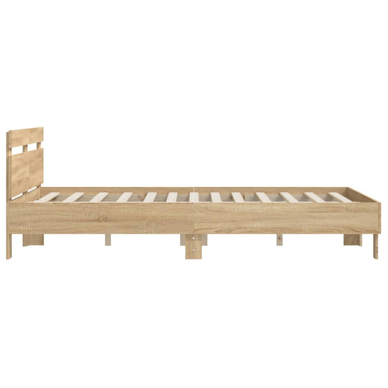 Bed Frame with Headboard Sonoma Oak 150x200 cm Engineered Wood