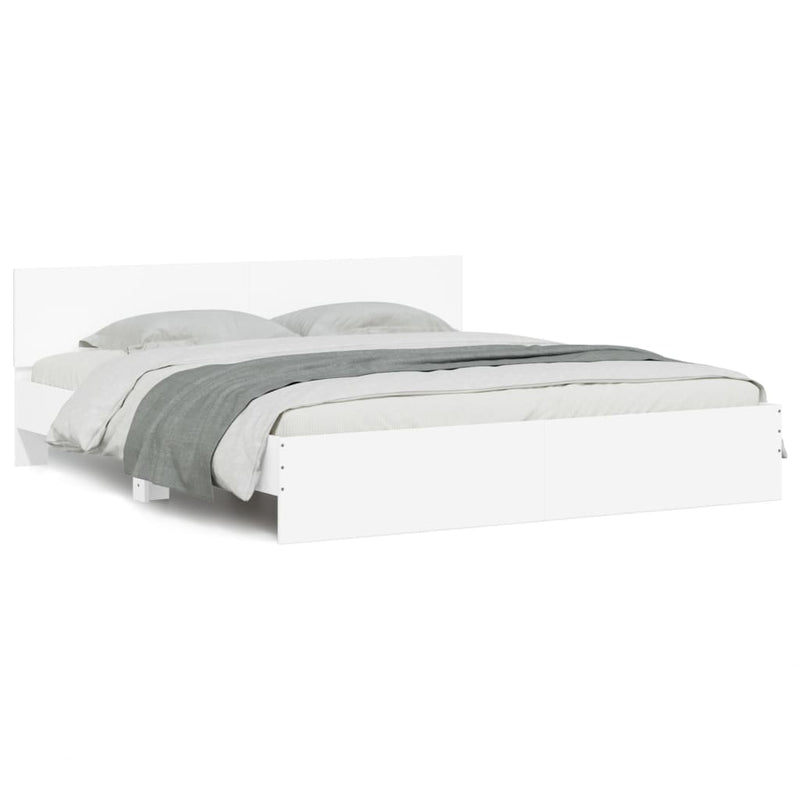 vidaXL Bed Frame without Mattress White 183x203 cm King