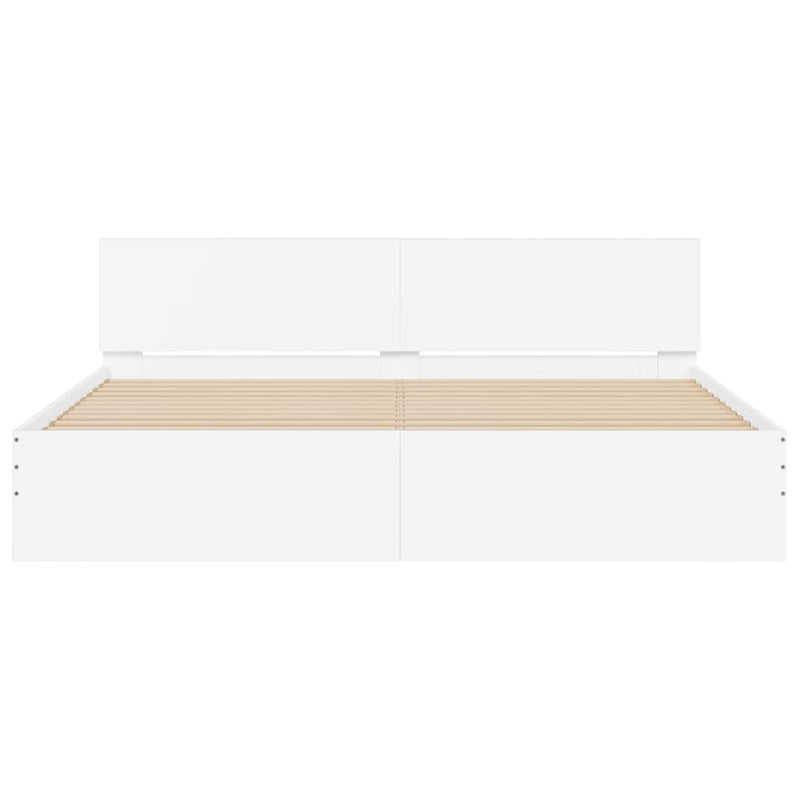 vidaXL Bed Frame without Mattress White 183x203 cm King
