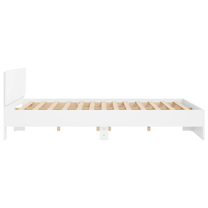 vidaXL Bed Frame without Mattress White 183x203 cm King