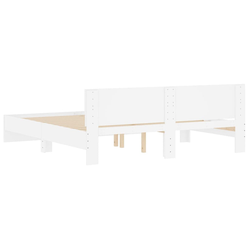 vidaXL Bed Frame without Mattress White 183x203 cm King