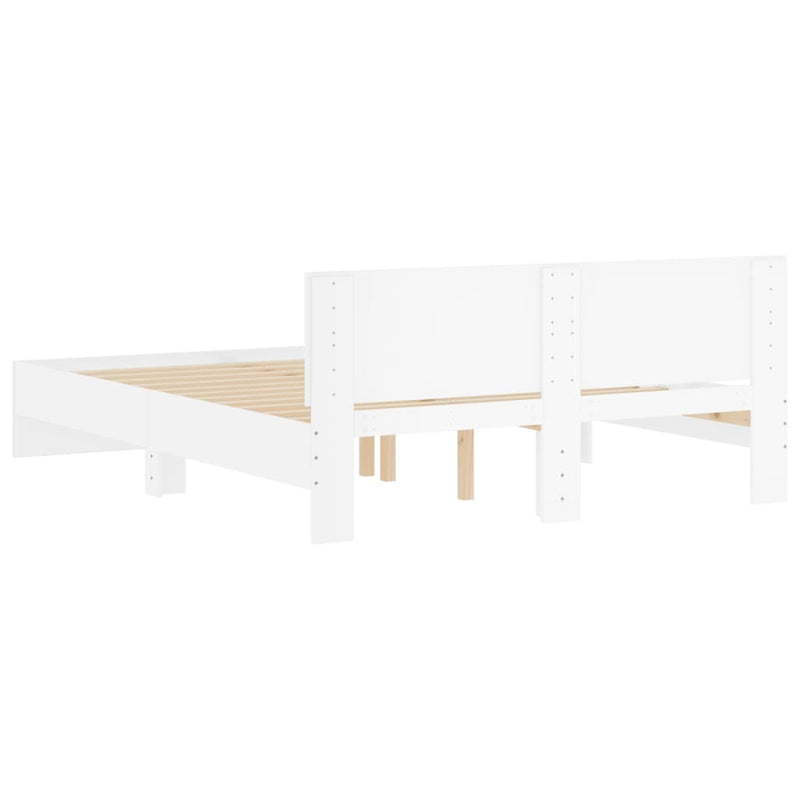 Bed Frame with Headboard White 150x200 cm