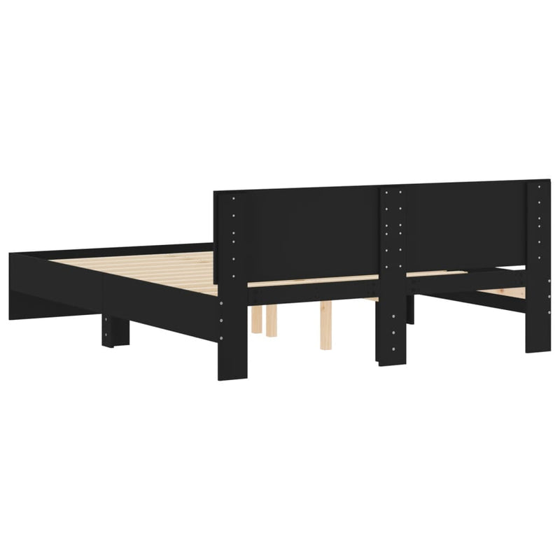 Bed Frame with Headboard Black 150x200 cm