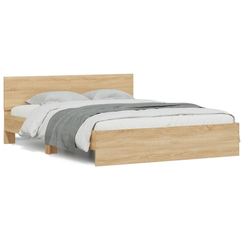 Bed Frame with Headboard Sonoma Oak 150x200 cm