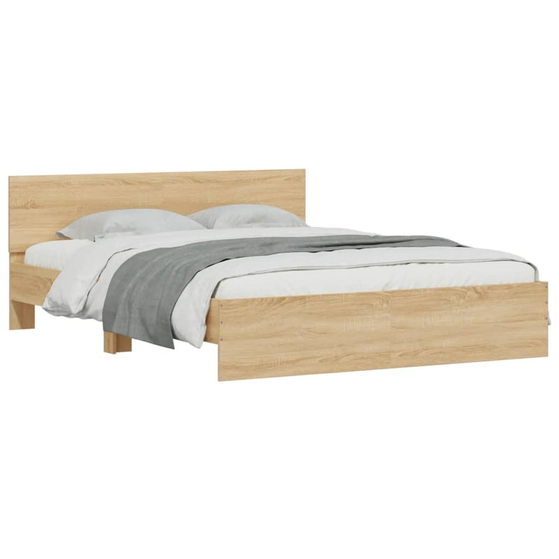 Bed Frame with Headboard Sonoma Oak 150x200 cm