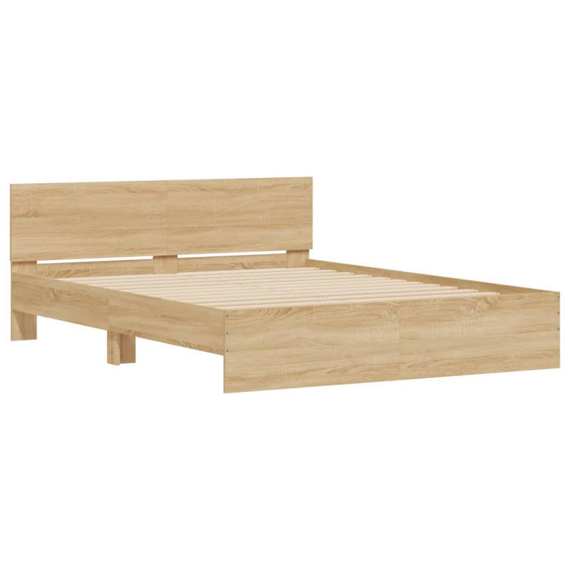 Bed Frame with Headboard Sonoma Oak 150x200 cm