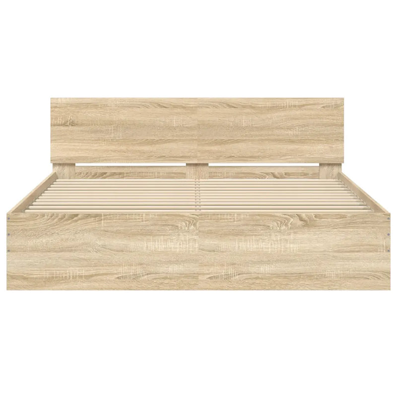 Bed Frame without Mattress Sonoma Oak 150x200 cm