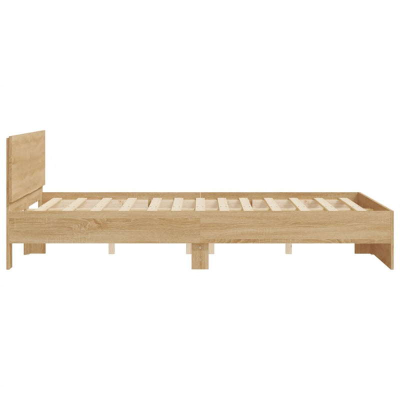 Bed Frame with Headboard Sonoma Oak 150x200 cm