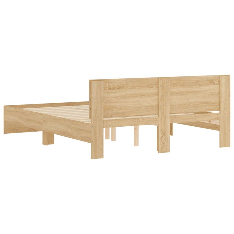 Bed Frame with Headboard Sonoma Oak 150x200 cm