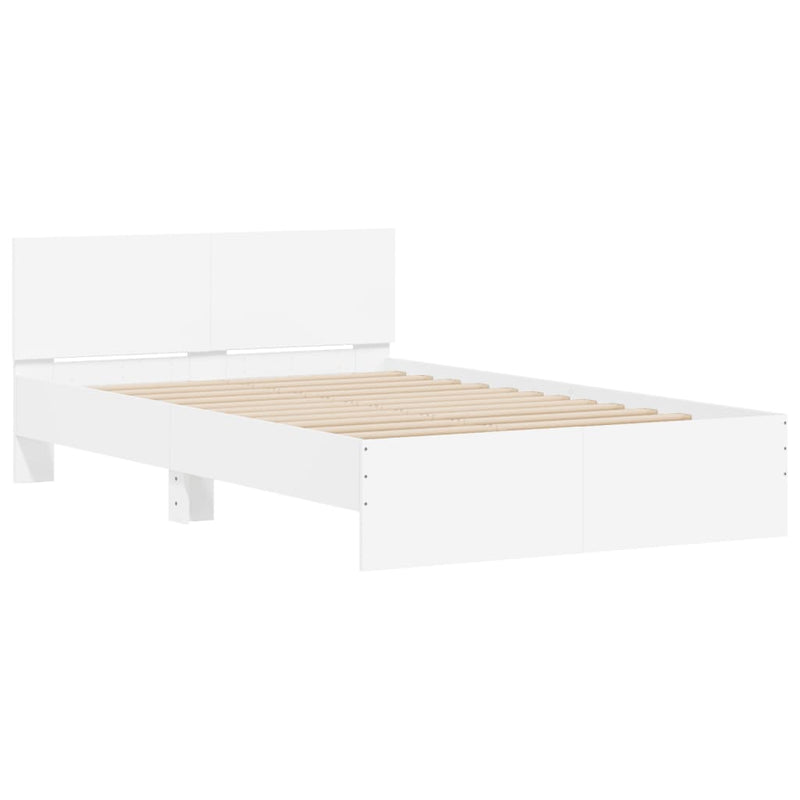 Bed Frame with Headboard White 135x190 cm