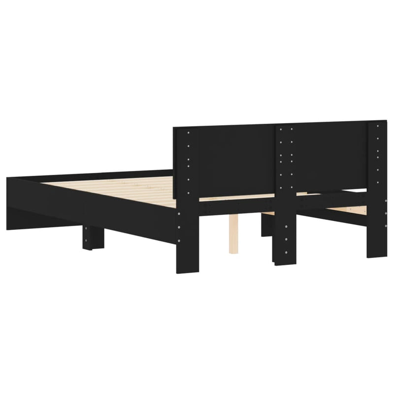 Bed Frame with Headboard Black 135x190 cm