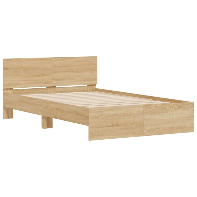 Bed Frame with Headboard Sonoma Oak 135x190 cm