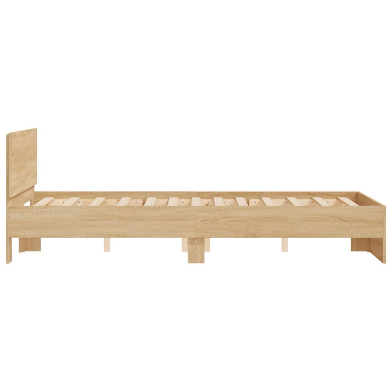 Bed Frame with Headboard Sonoma Oak 135x190 cm