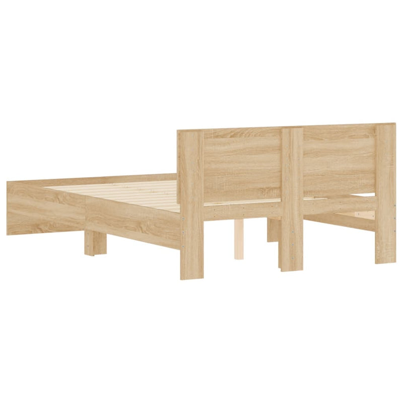 Bed Frame with Headboard Sonoma Oak 135x190 cm