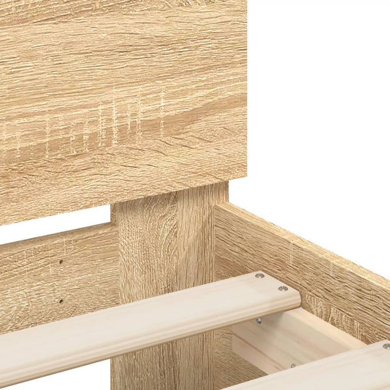 vidaXL Bed Frame with LED without Mattress Sonoma Oak 135x190 cm