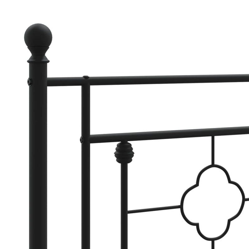 vidaXL Metal Bed Frame without Mattress with Headboard Black 107x203 cm King Single