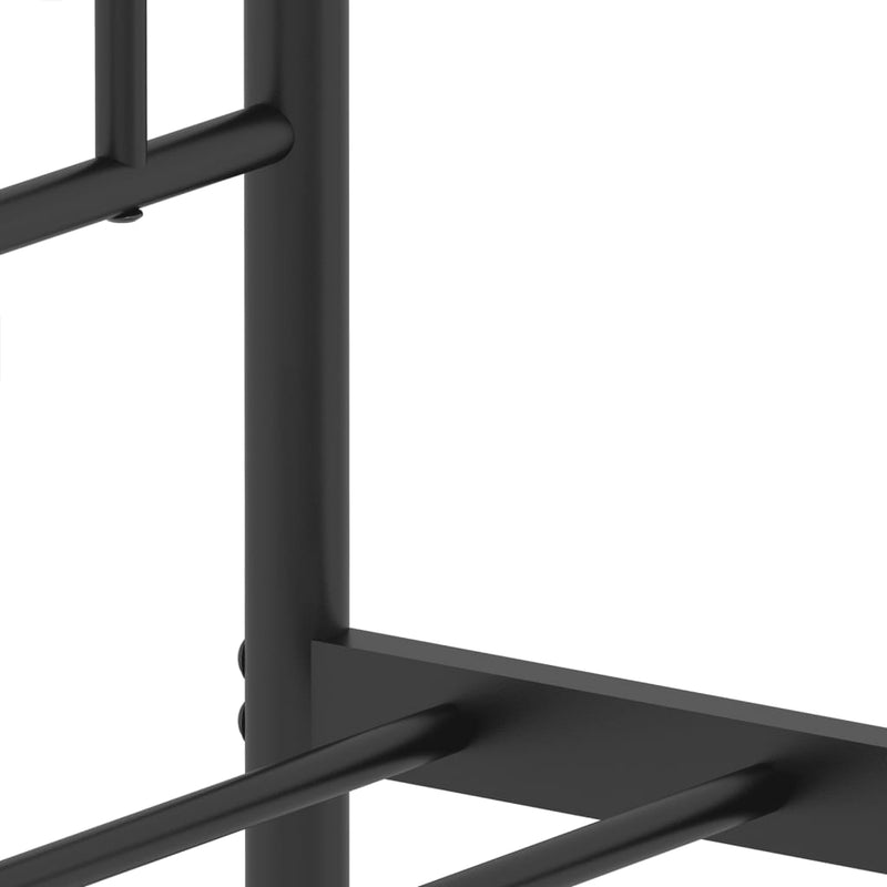vidaXL Metal Bed Frame without Mattress with Headboard Black 107x203 cm King Single