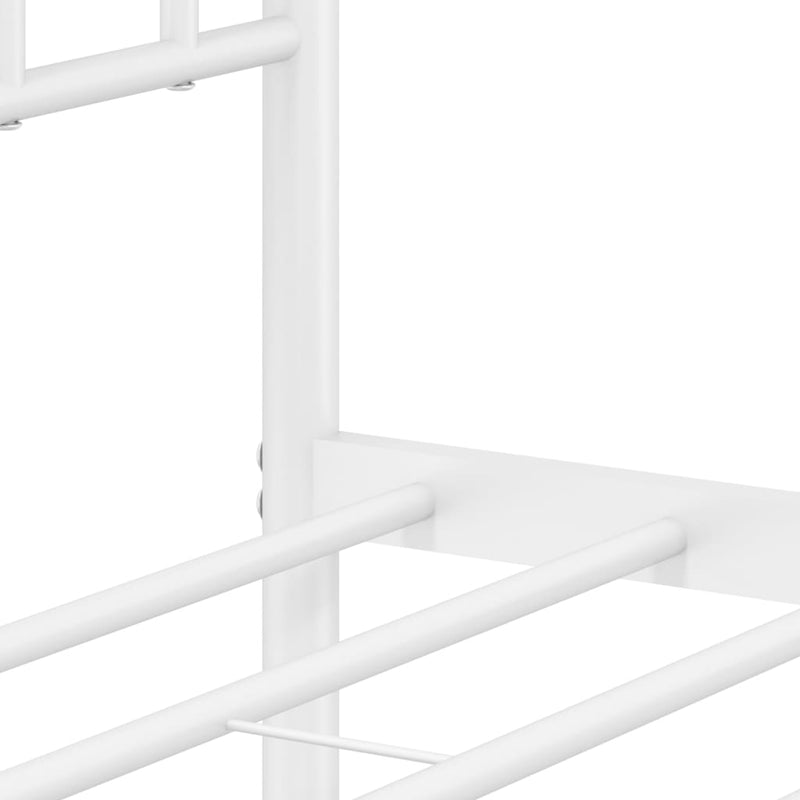 Metal Bed Frame with Headboard White 150x200 cm