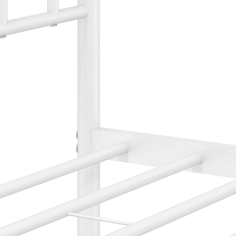 Metal Bed Frame with Headboard and Footboard White 150x200 cm