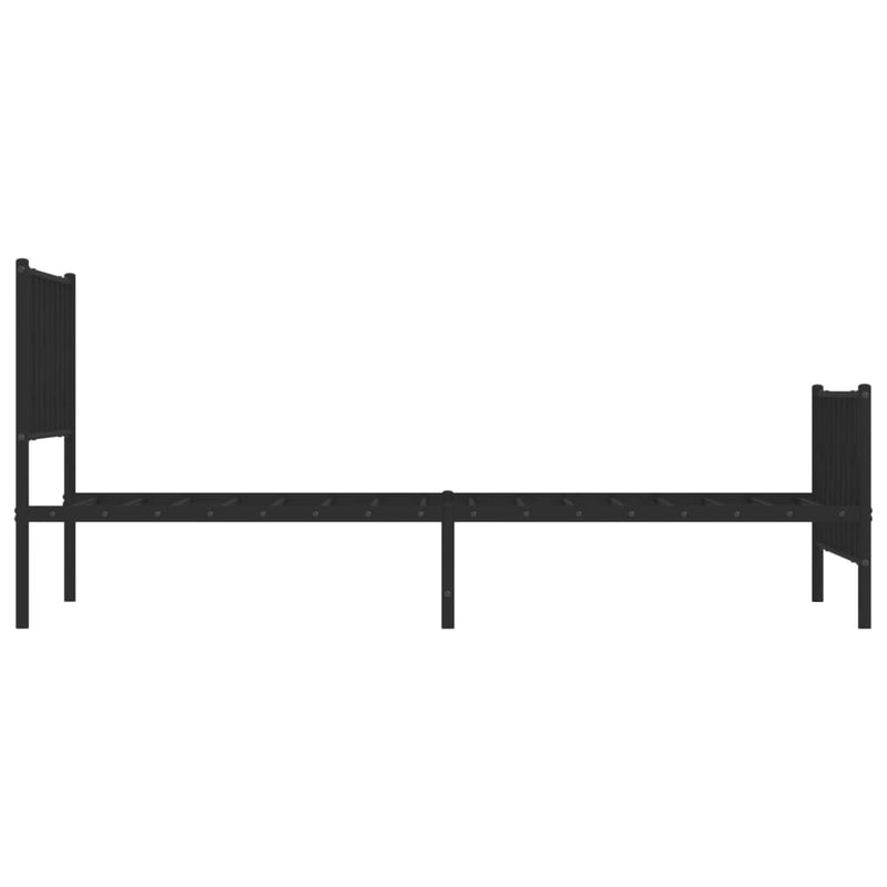 vidaXL Metal Bed Frame without Mattress with Footboard Black 107x203 cm King Single