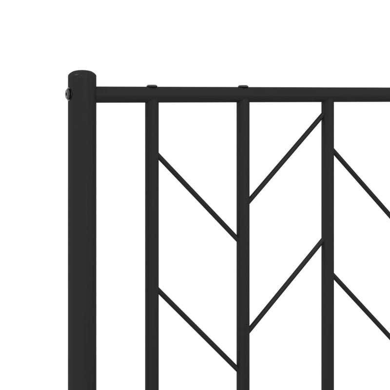 Metal Bed Frame with Headboard and Footboard Black 107x203 cm