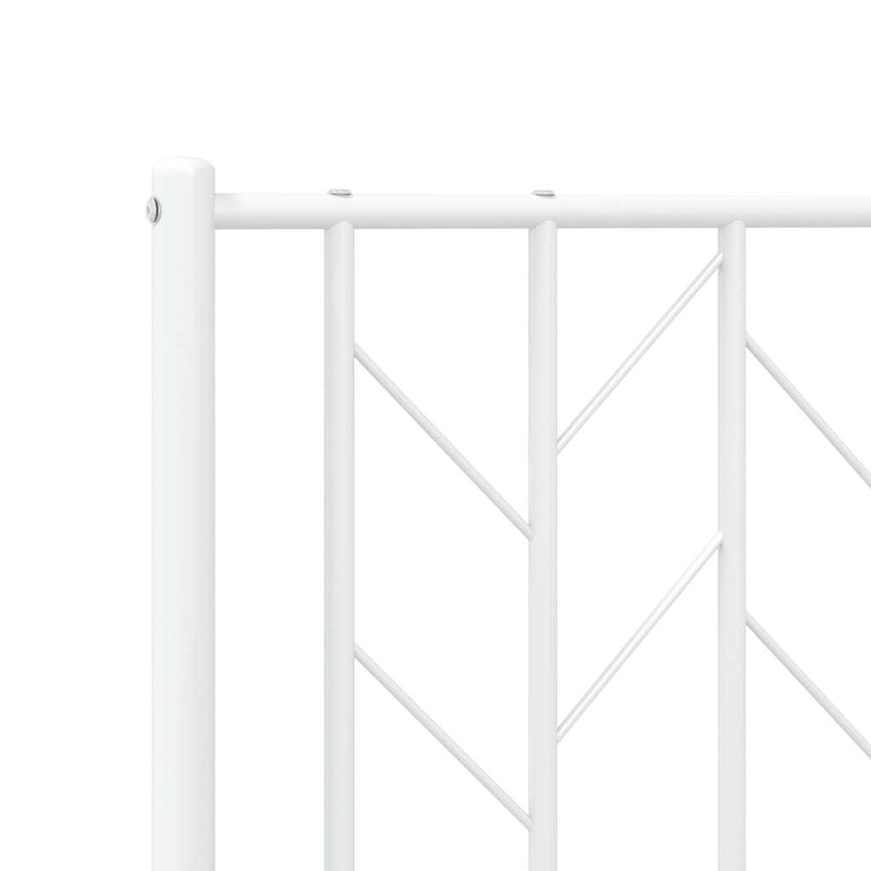 vidaXL Metal Bed Frame without Mattress with Headboard White 150x200 cm