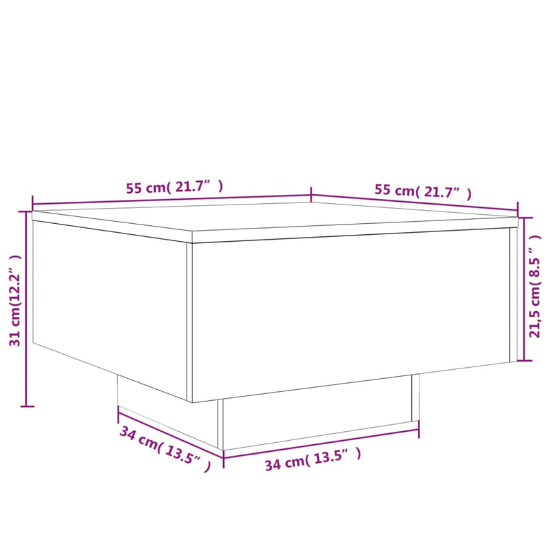 vidaXL Coffee Table White 55x55x31 cm Engineered Wood